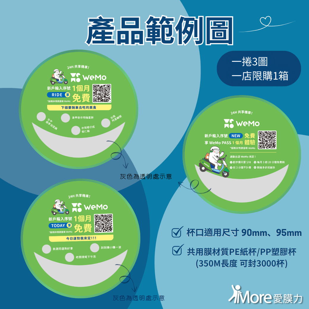 WEMO共享機車廣告封口膜圖面